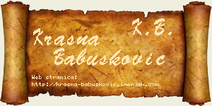 Krasna Babušković vizit kartica